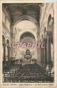 Postcard Old Tours Church St Martin La Nef (Laloux arch)