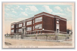 Postcard Dodge City High School Dodge City Kans. Kansas