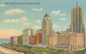 Chicago IL The Drake, Chicago's Wonderful Hotel 1953 Linen Postcard Used