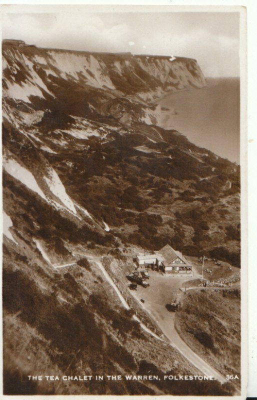 Kent Postcard - The Tea Chalet In The Warren - Folkestone - RP - Ref TZ5847