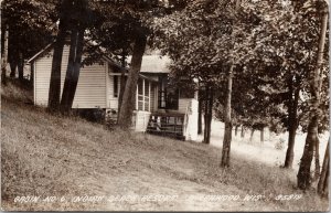 Indian Beach Resort Birchwood WI Cabin #6 c1940 Ulen MN Cancel RPPC Postcard E87