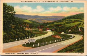 Postcard NY Troy Beginning of the Taconic Trail Near Petersburg