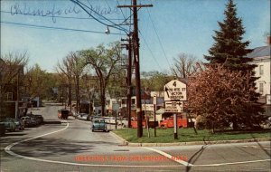 Chelmsford Massachusetts MA Classic 1950s Cars Pickup Truck Vintage Postcard
