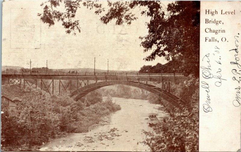Postcard OH Cuyahoga County Chagrin Falls High Level Bridge UDB ~1905 S5