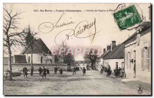 Old Postcard in Berry Champagne lugny Apse of the & # 39eglise and up