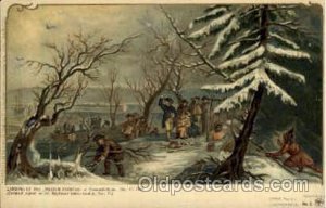 Landing of Pilgrim Fathers, Dec.11, 1620 American History Unused light corner...