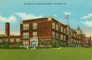 Harrisburg Township High School, Harrisburg, Il. Vintage Postcard