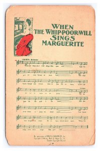 When The Whip-Poor-Will Sings Marguerite No. 4600 Music Series Postcard