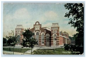 c1910 Drill Hall of Ottawa Canada Unposted Antique Private Postcard