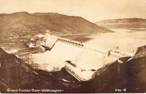 RPPC Real Photo, Grand Coulee Dam, Washington, WA, ,Old Postcard