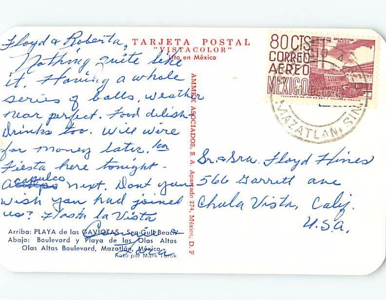 1950's OLD CARS ON OLAS ATLAS BOULEVARD Mazatlan Sinaloa Mexico F5872