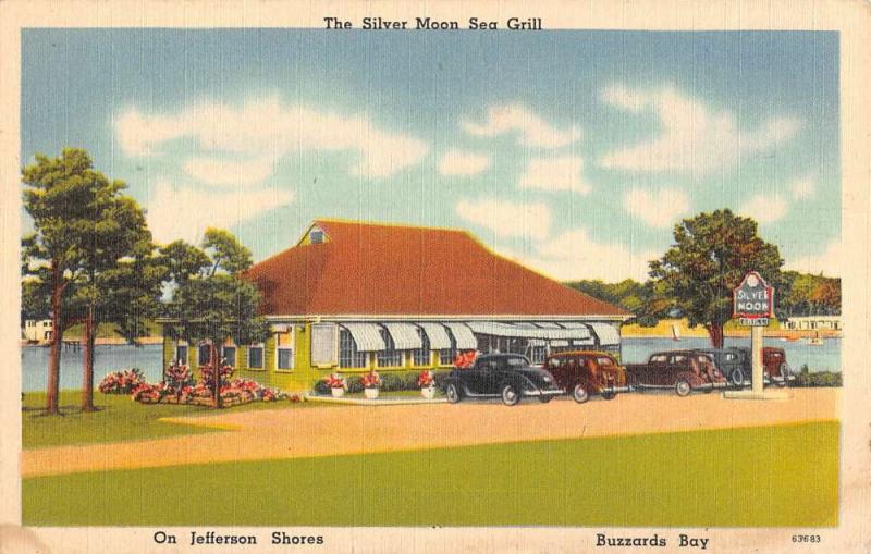 Buzzards Bay Massachusetts Silver Moon Sea Grill Antique Postcard K90152