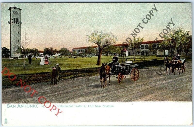 Pre-1907 San Antonio TX Raphael Tuck US Government Tower at Fort Sam Houston A15