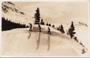 Skiing Canadian Rockies Alberta Byron Harmon 882 Real Photo Postcard F49