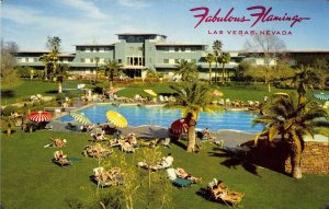 Las Vegas Nevada c1950 Postcard Fabulous Flamingo Hotel Casino Swimming Pool