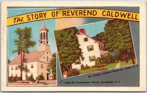 1946 Reverend Caldwell Story Presbyterian Church Parsonage New Jersey Postcard