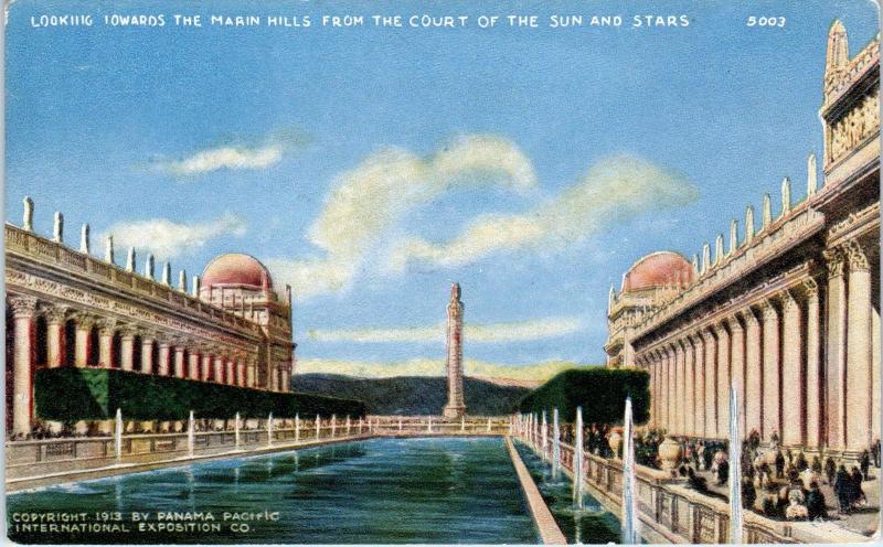 SAN FRANCISCO, CA California  COURT of SUN & STARS  1915 PPIE EXPO Postcard