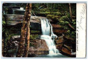 1908 Lovers Glen Falls River Lake Cliff Hunter New York Vintage Antique Postcard