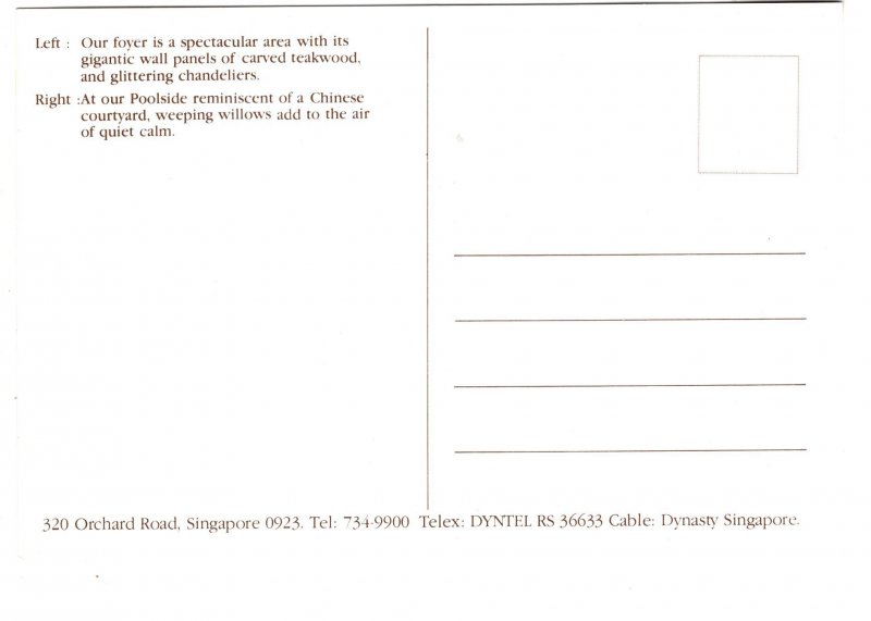 The Dynasty, Singapore, Hotel Lobby Pool