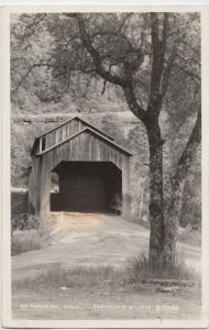 California Ca Postcard Rare 1951 PARADISE Eastman's Studio COVERED BRIDGE