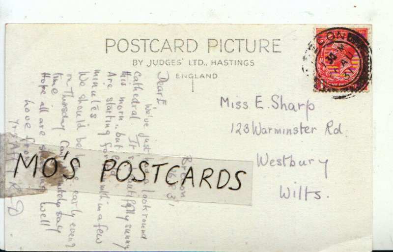 Genealogy Postcard - Sharp - Warminster Road - Westbury - Wiltshire - Ref 8210A