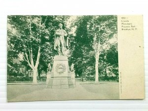Vintage Postcard 1900's Lincoln Monument Prospect Park Brooklyn New York NY