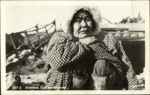 Alaska Eskimo Woman Robinson 207-E Real Photo Postcard