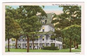 Winona Hotel Winona Lake Indiana 1940s postcard