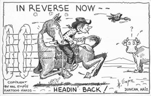 Artist impression Cowboy Outwest Comic Humor Hal Empie 1940s Postcard 20-6837