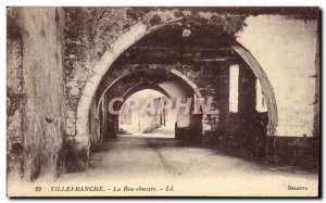 Old Postcard Villefranche La Rue Obscure