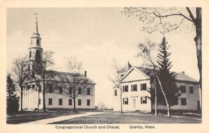 Granby Massachusetts Congregational Church And Chapel Antique Postcard K22080