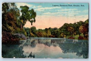 Omaha Nebraska Postcard Lagoon Hanscom Park Exterior View c1920 Vintage Antique