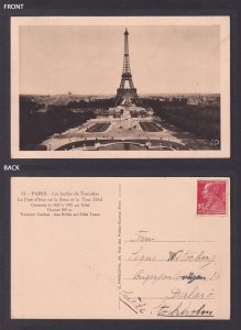 FRANCE, Postcard RPPC, Paris, Eiffel Tower