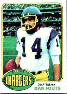 1976 Topps Football Card Dan Fouts San Diego Chargers sk4506