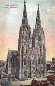 Germany Koeln a Rh Dom Westseite Cathedral Cologne vintage postcard B996