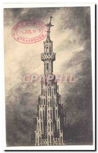 Strasbourg Cathedral Old Postcard the arrow 1870