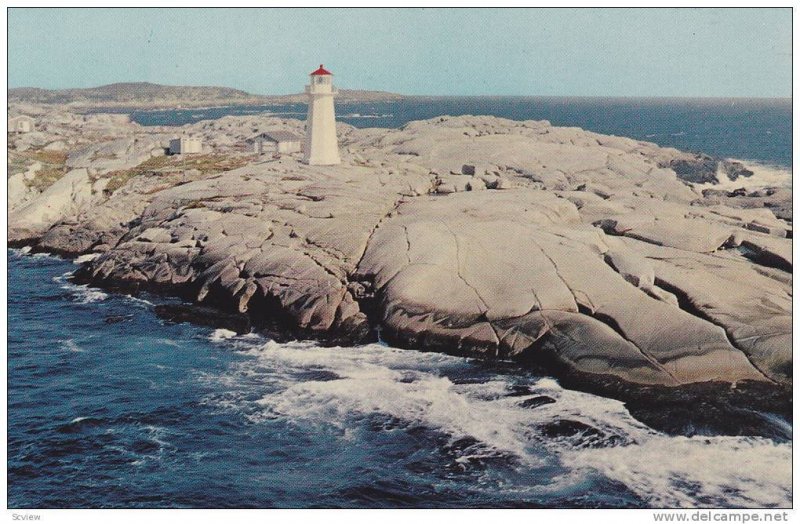 Air View, Lighthouse, Peggy's Cove, Nova Scotia, Canada, 1940-1960s