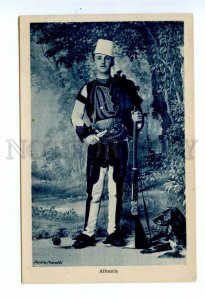 494644 Albania local hunter in national dress with dog Vintage postcard