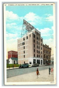 Vintage 1930's Postcard Pyramid Life Building 2nd & Spring Little Rock Arkansas