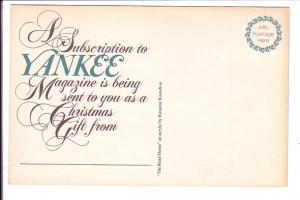 Subscription to Yankee Magazine Sent for Christmas Gift, Advertising, Art - T...