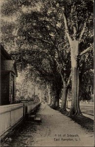 East Hampton Long Island New York NY Sidewalk & Home 1909 Used Postcard