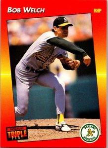 1992 Donruss Baseball Card Bob Welch Oakland Athletics sk3172