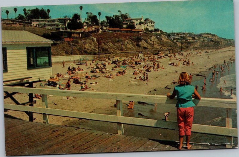 Postcard CA San Clemente - Beach south of the Ocean Fishing Pier