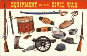 Equipment Weapons of the Civil War c1950s-60s Postcard