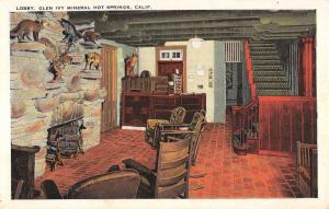 Glen Ivy Mineral Hot Springs California Lobby Interior Antique Postcard K89799