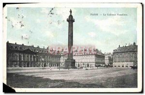 Old Postcard Paris Vendome Column