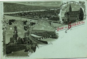 PC GERMANY, GRUSS AUS BINGEN, Vintage LITHO Postcard (b31843)