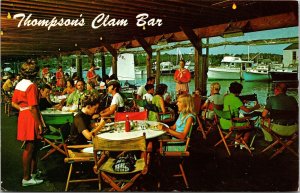 Thompson Brothers Clam Bar Wychmere Harbor Massachusetts Chrome Postcard 