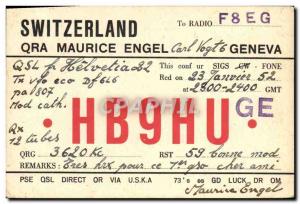 Old Postcard Telegraphie HB9HU Switzerland QRA Maurice Engel Geneva