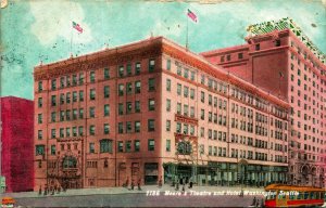 Moore Theater and Hotel Street View Seattle Washington WA 1911 DB Postcard A10